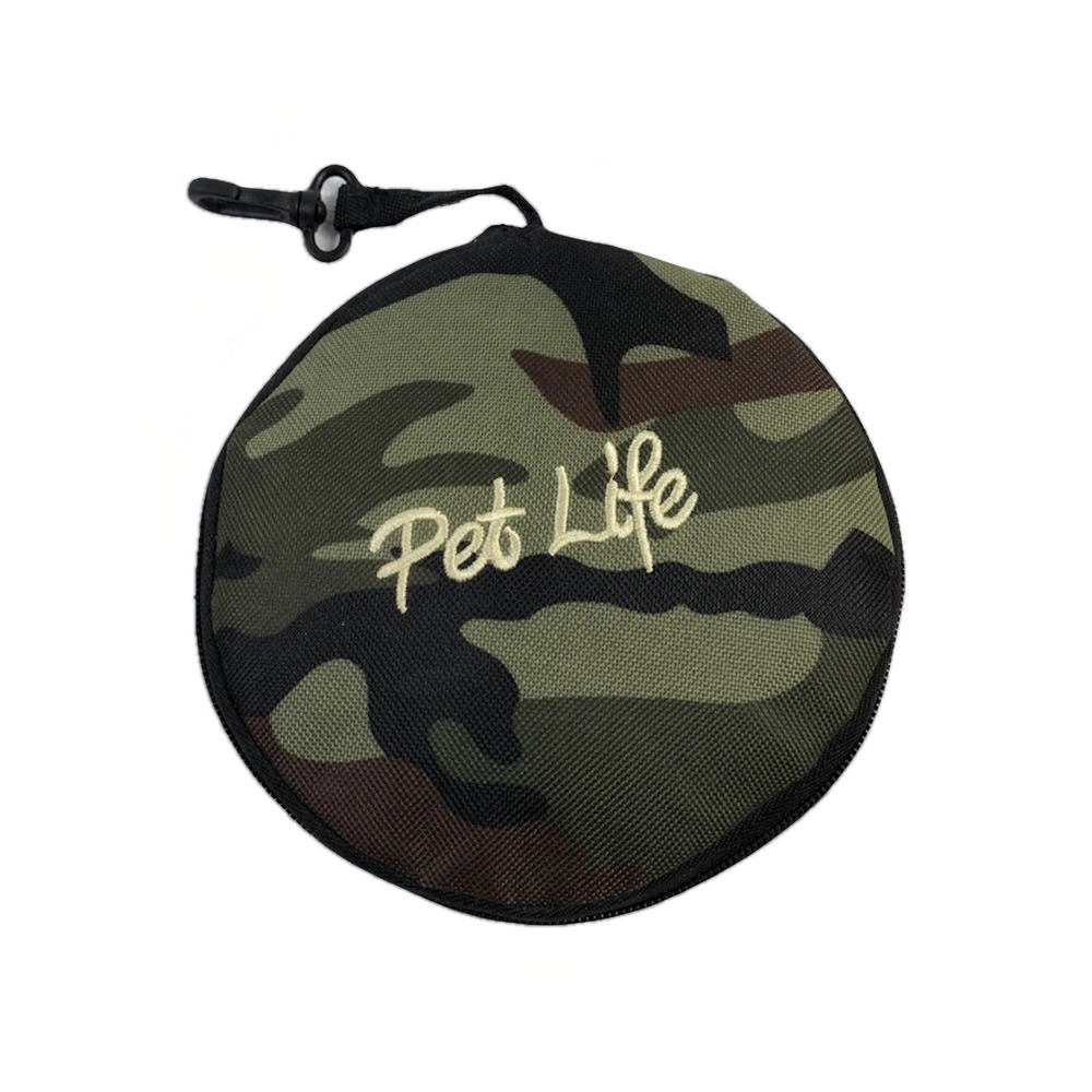 Pet Life Portable Collapsible Travel Pet Bowls for Water and‎ Food Camping Camo